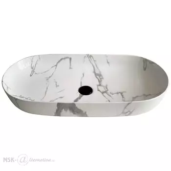 Раковина-чаша CeramaLux 81 350 Белая мраморная