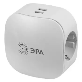 Сетевой разветвитель ЭРА SP-3e-USB-2A