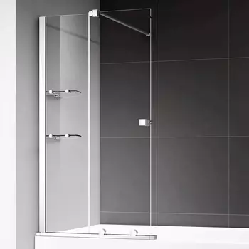 Шторка на ванну AQUAme AQM6601-2 120х140, профиль хром