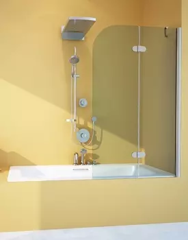 Шторка на ванну GuteWetter Lux Pearl GV-102A правая 120 см стекло бесцветное, профиль хром LUX PEARL GV-102A CR 1 R 120