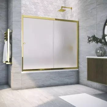Шторка на ванну Vegas Glass ZV Tur Novo 160 09 10 профиль золото, стекло сатин ZV TUR NOVO 160 09 10