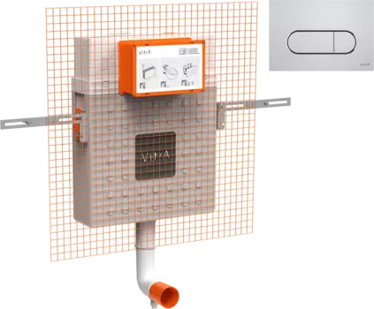 Смывной бачок скрытого монтажа VitrA V12 762-1740-01 + Кнопка смыва VitrA Root Square 740-2280 хром 762-1740-01+740-2280