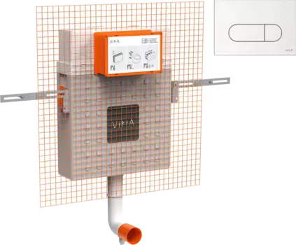 Смывной бачок скрытого монтажа VitrA V12 762-1740-01 + Кнопка смыва VitrA Root Square 740-2200 белая глянцевая 762-1740-01+740-2200