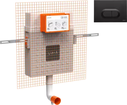Смывной бачок скрытого монтажа VitrA V12 762-1740-01 + Кнопка смыва VitrA Loop 740-0511 черный матовый 762-1740-01+740-0511