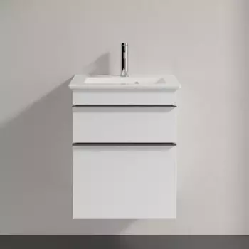Тумба для комплекта Villeroy & Boch Venticello 46 gossy white, с ручками хром A92201DH