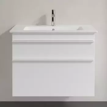 Тумба для комплекта Villeroy & Boch Venticello 80 glossy white, с белыми ручками A92502DH