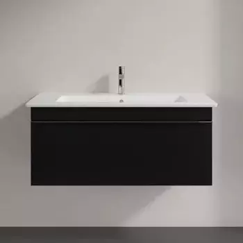 Тумба для комплекта Villeroy & Boch Venticello 95 black matt lacquer, с ручкой хром A93501PD