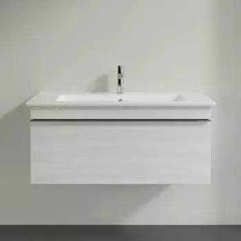 Тумба для комплекта Villeroy & Boch Venticello 95 white wood, с ручкой хром A93501E8
