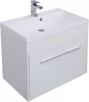 Тумба с раковиной Aquanet Августа 75 белая