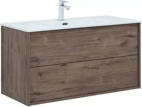 Тумба с раковиной Aquanet Lino 100 дуб веллингтон