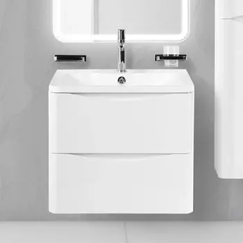 Тумба с раковиной BelBagno Acqua 60 подвесная, bianco lucido