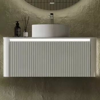 Тумба с раковиной Jorno Lumino 100 белая
