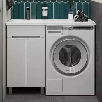 Тумба с раковиной Sanstar Эллада 50 белая, раковина Эстет Даллас 1100 L