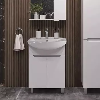 Тумба с раковиной Sanstar Лайн 60 белая