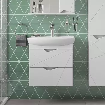 Тумба с раковиной Sanstar Линни 60 подвесная, белая
