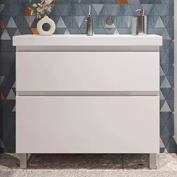 Тумба с раковиной Sanstar Riana 90 напольная, белая