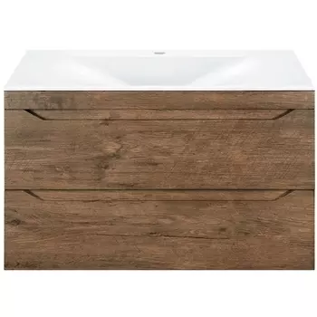 Тумба с раковиной Vincea Fine 80 подвесная V.Oak VMC-2F800VO+VCB-1F800W