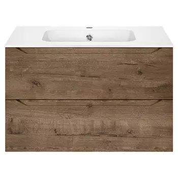 Тумба с раковиной Vincea Norma 80 подвесная V.Oak VMC-2N800VO+VCB-2N800W