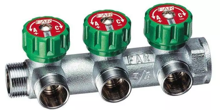 Коллектор FAR под евроконус 1” - 1/2” / 3 выхода