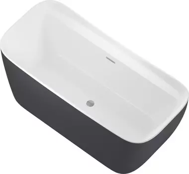 Акриловая ванна Allen Brau Infinity 170x78 2.21002.21/AM белая матовая/антрацит слив по центру