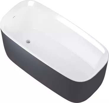Акриловая ванна Allen Brau Infinity 170x78 2.21003.20/AM белый глянец/антрацит стандартный слив