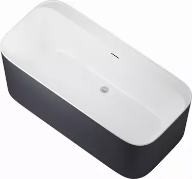 Акриловая ванна Allen Brau Infinity 170x80 2.21001.21/AM белая матовая/антрацит слив по центру