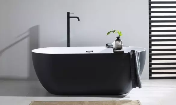 Акриловая ванна Aquanet Delight 170x78 черный матовый