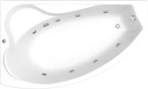 Акриловая ванна Bas Николь 170x100 см L с гидромассажем