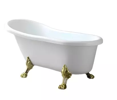 Акриловая ванна Ceruttispa Classic 150G 157х77 отдельностоящая, белый (ножки золото)