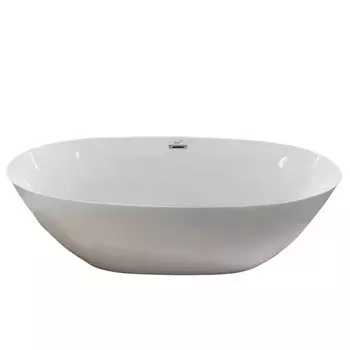 Акриловая ванна Ceruttispa GRETA170 170х80 отдельностоящая, белая глянцевая