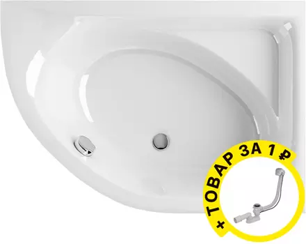 Акриловая ванна Excellent Aquarella 170x110 правая + слив-перелив