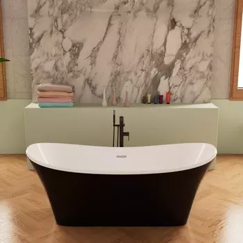 Акриловая ванна Frank F6104 170х75 White/Black отдельностоящая