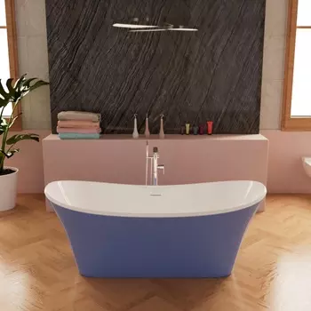 Акриловая ванна Frank F6104 White/Light blue 170х75 см, светло-синяя