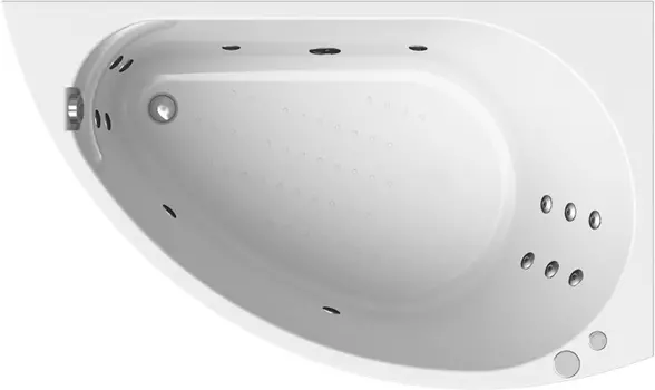 Акриловая ванна Radomir Vannesa Massage Бергамо 168х100 с гидромассажем, каркасом и экраном, актив R