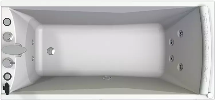 Акриловая ванна Radomir Вега Релакс Chrome 168x78 левая