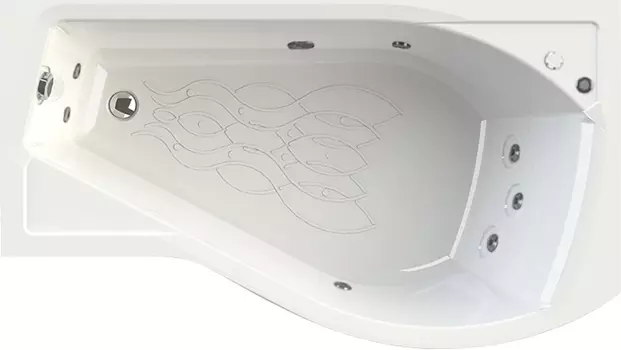Акриловая ванна Radomir Wachter Миранда R с гидромассажем и экраном, форсунки хром