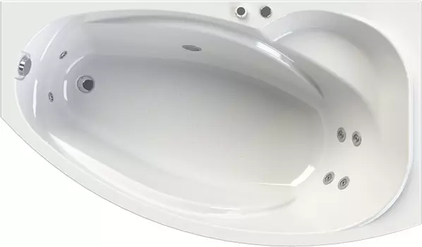 Акриловая ванна Radomir Wachter София R с гидромассажем и экраном, форсунки хром