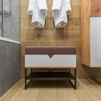 Банкетка Бриклаер Форест 60 дуб золотой/белый глянец