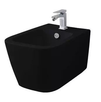 Биде подвесное ArtCeram A16 ASB004 17 00 с отверстием под смеситель, черный матовый