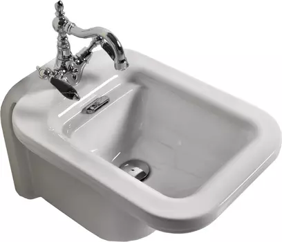 Биде подвесное Kerasan Waldorf 4125 с 1 отв. под смеситель 55х37см, белое