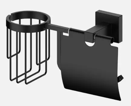 Держатель для туалетной бумаги и освежителя воздуха D&C Domincare DC8903-1MB черный матовый