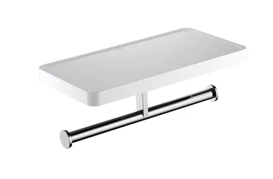 Держатель туалетной бумаги Aquatek Европа AQ4919CR двойной, с полкой для телефона, хром