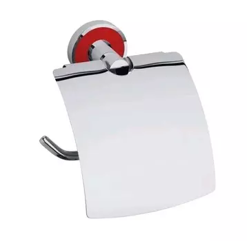 Держатель туалетной бумаги Bemeta Trend-I 104112018c с крышкой, хром/красный