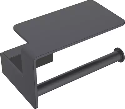 Держатель туалетной бумаги Boheme Q 10941-B с полкой для телефона, черный