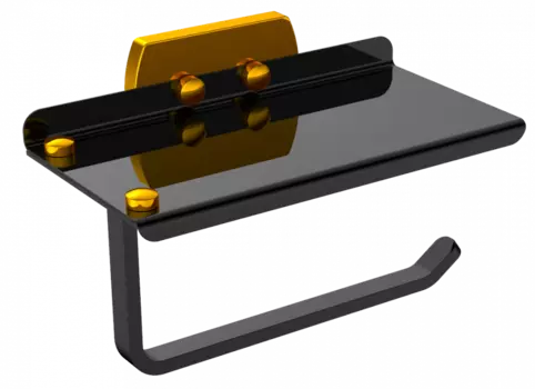 Держатель туалетной бумаги CeramaLux 95607D черный, золото