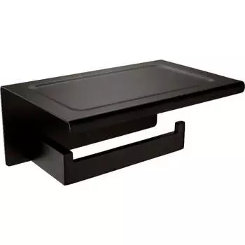 Держатель туалетной бумаги Orans 7205P00 с полкой, черный матовый