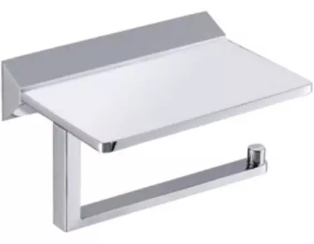 Держатель туалетной бумаги Rose RG1605 с полочкой хром