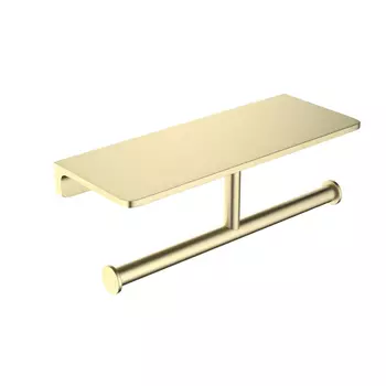 Держатель туалетной бумаги Timo Selene 17045/17 двойной, с полкой для телефона, золото матовое