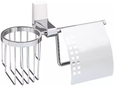 Держатель туалетной бумаги WasserKRAFT Leine White K-5059WHITE с держателем освежителя воздуха