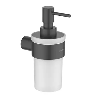 Дозатор Aquatek Лира AQ4405MB настенный, черный матовый/белый матовый